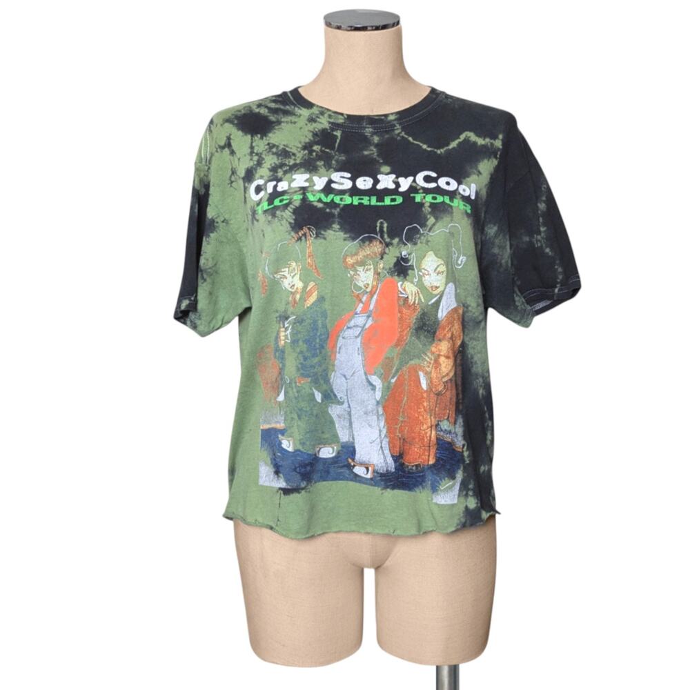 TLC Cotton Crazy Sexy Cool Tye Dye Distressed Cut Off Graphic T-Shirt Shirt M